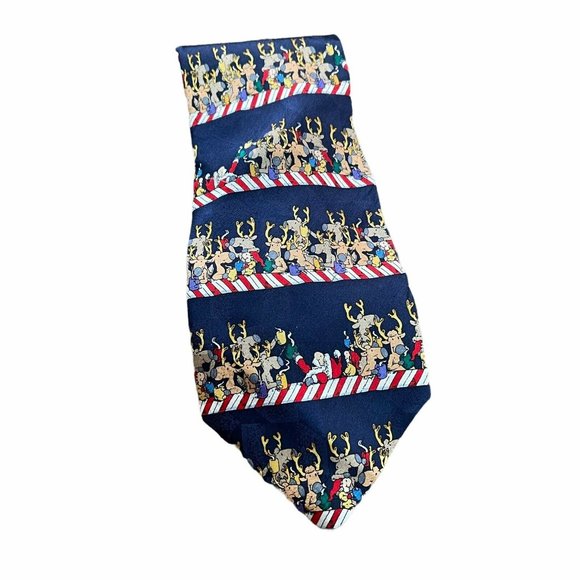 American Greetings Christmas Tie Santa & Reindeer - Picture 5 of 9